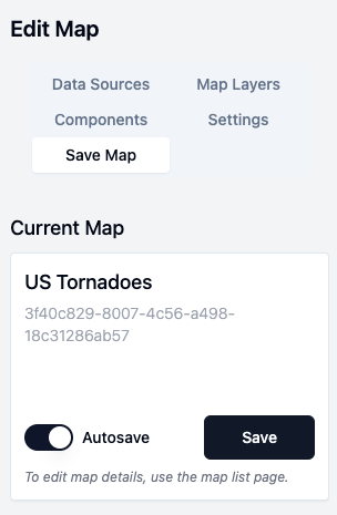 Screenshot showing the save pane