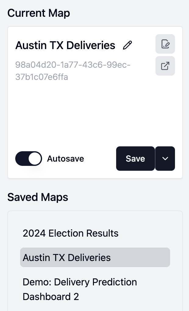 Screenshot showing the save share pane
