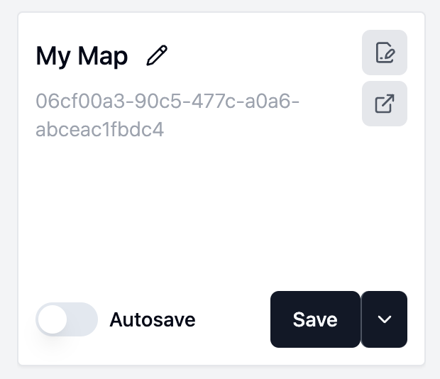 Screenshot showing a url for a saved map
